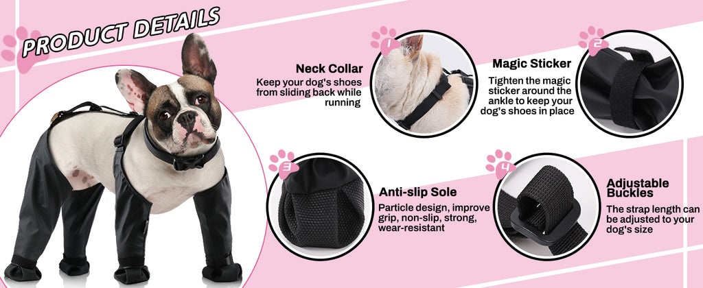2025 Best Anti-Slip Dog Shoes Pet Paw Protector Dog Rain Booties, Dirty-proof & Anti-fall Dog Outdoor Dog Suspender Sock Shoes