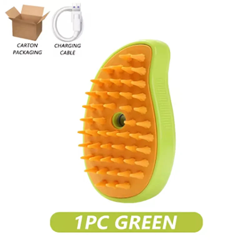 Steam hair removal brush electric spray cat hair brush three in one silicone brush used to massage pets remove floating hairs