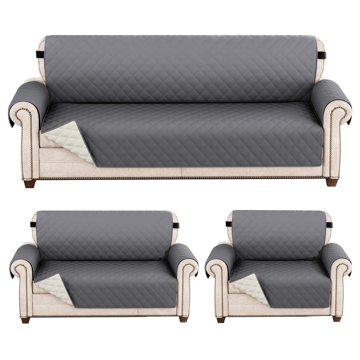 1pc Waterproof Pet-Friendly Sofa Cover with Diamond Pattern Design - Easy Clean, Modern Slipcover for Living Room & Office Decor
