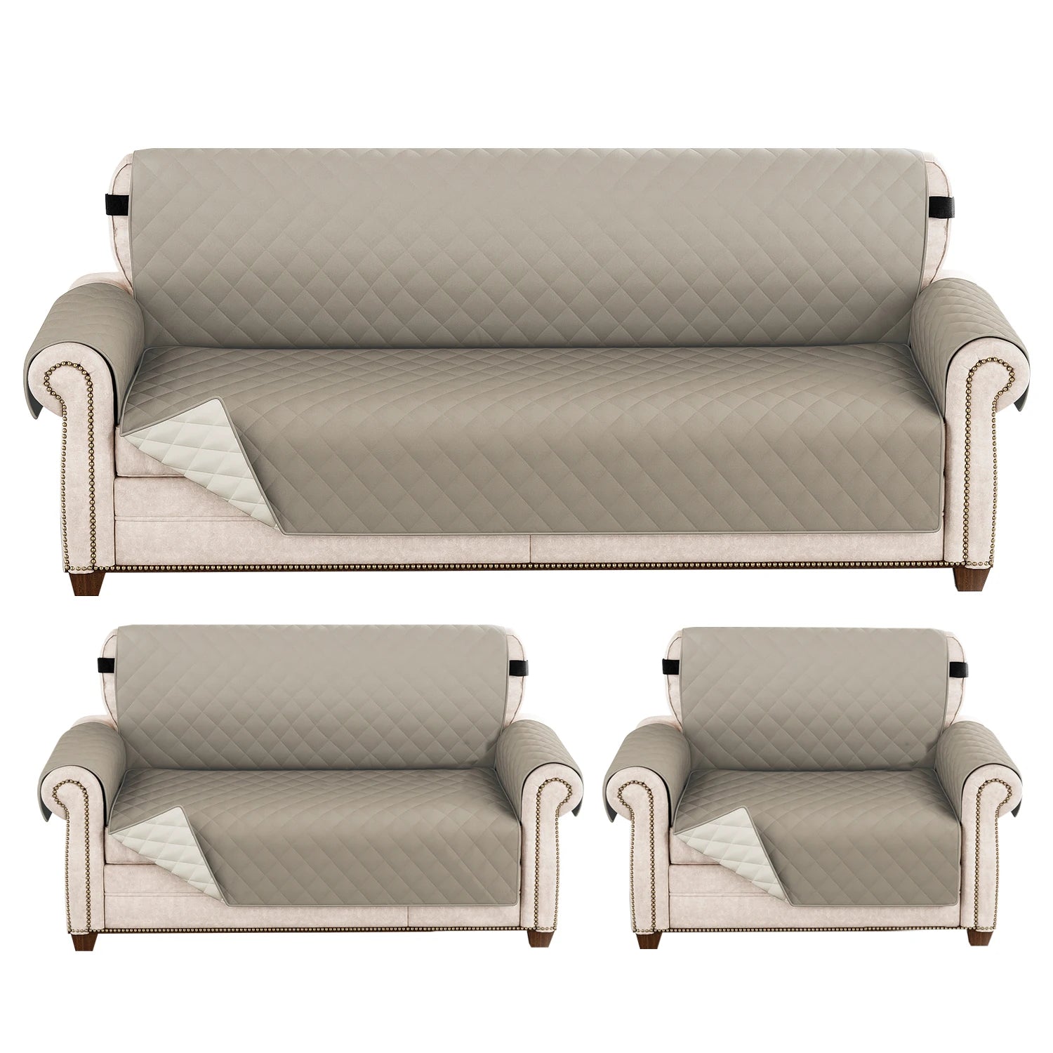 1pc Waterproof Pet-Friendly Sofa Cover with Diamond Pattern Design - Easy Clean, Modern Slipcover for Living Room & Office Decor
