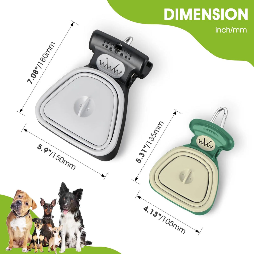 Superdesign Dog Poop Scooper - Suitable for Small and Large Dogs, for Yard and Walking, Adjustable Leather and Bag Attachment, Perfect for Travel and Camping