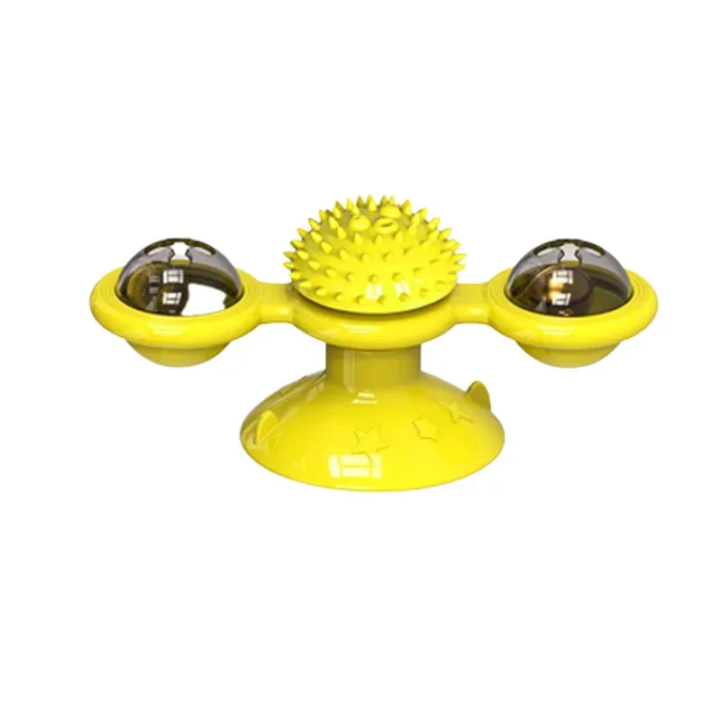 Cat Toy Spinning Turntable Training Anxiety Relief Strong Suction Cup Base Automatic Food Allocation Cat Training Auxiliary Toy
