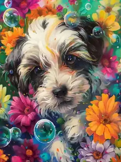 DIY Coloring By Numbers Dog Digital Oil Painting Animal Puppy Paint By Number Kits Picture Artcraft On Canvas Handpainted Gift