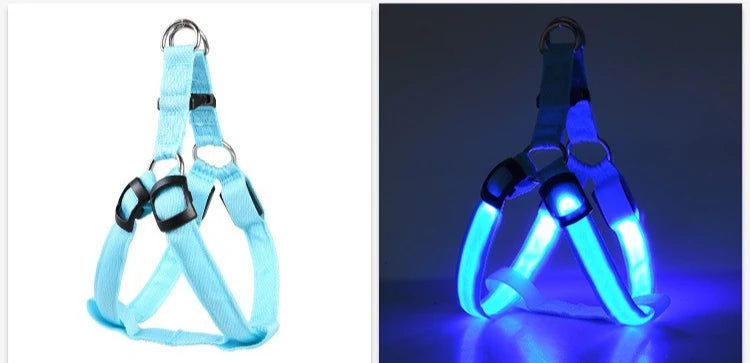 Outdoor Luminous Pet Supplies LED Luminous Dog Chest Harness Large Dog Traction Dog Walking Supplies To Prevent Getting Lost New