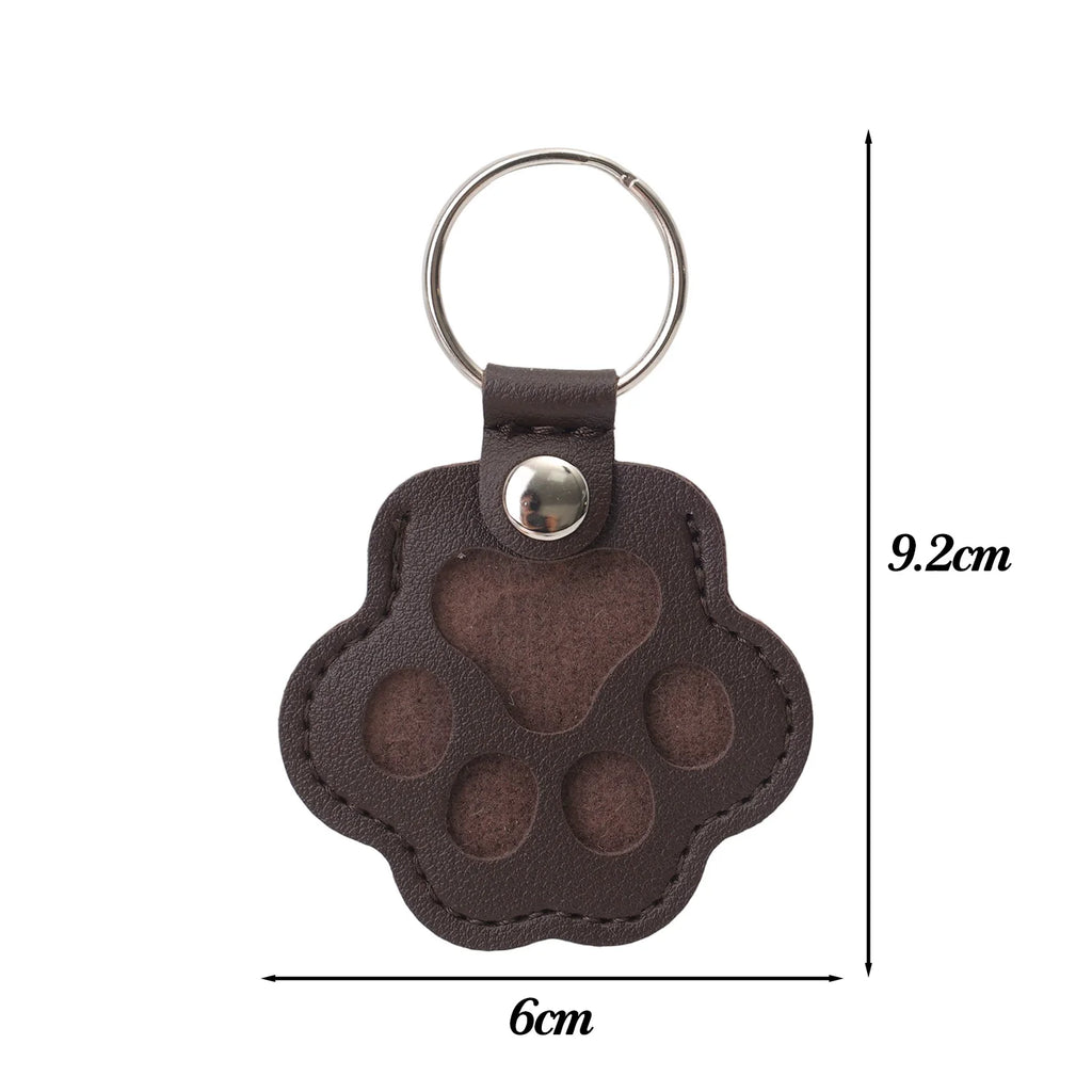 5pcs Cute Leather Portable Pendant Keyrings Cat Paw Pet Hair Holder Keychains for animal Lovers Accessories Wholesale Key chains