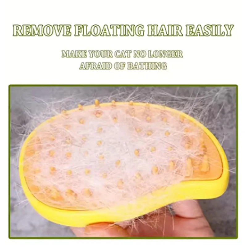 Steam hair removal brush electric spray cat hair brush three in one silicone brush used to massage pets remove floating hairs