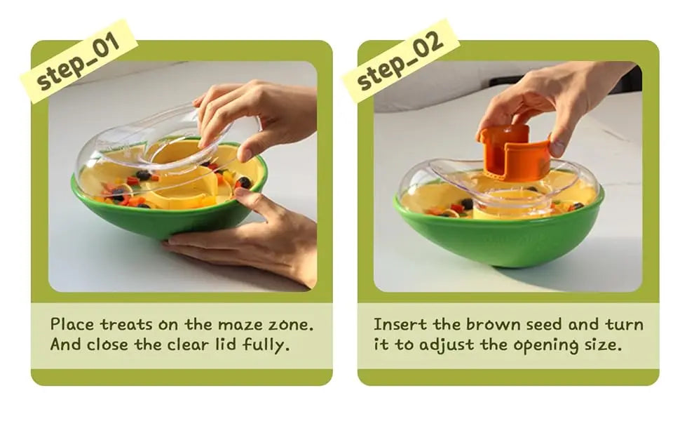 Avocado Training Pet Automatic Feeder Non-Spill Treat Dispensing Wobble Toys for Dogs cats slow feeder bowl
