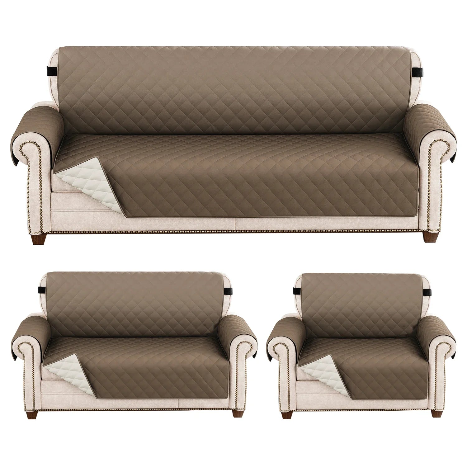 1pc Waterproof Pet-Friendly Sofa Cover with Diamond Pattern Design - Easy Clean, Modern Slipcover for Living Room & Office Decor