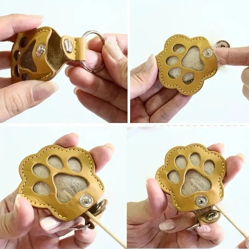 5pcs Cute Leather Portable Pendant Keyrings Cat Paw Pet Hair Holder Keychains for animal Lovers Accessories Wholesale Key chains