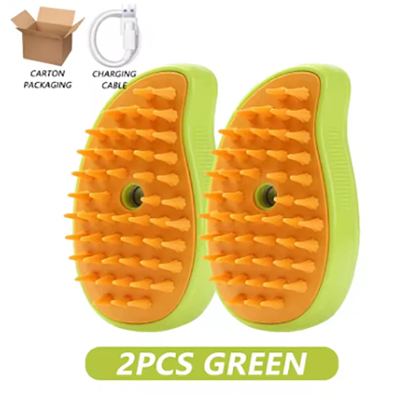 Steam hair removal brush electric spray cat hair brush three in one silicone brush used to massage pets remove floating hairs