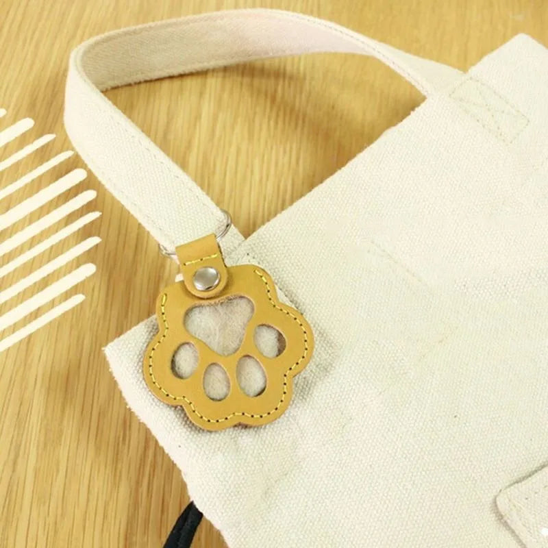 5pcs Cute Leather Portable Pendant Keyrings Cat Paw Pet Hair Holder Keychains for animal Lovers Accessories Wholesale Key chains