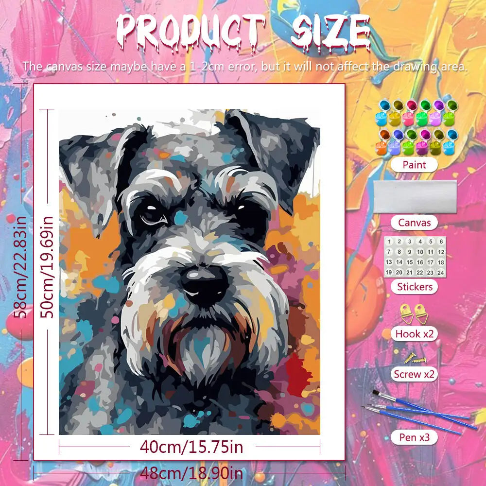 DIY Coloring By Numbers Dog Digital Oil Painting Animal Puppy Paint By Number Kits Picture Artcraft On Canvas Handpainted Gift