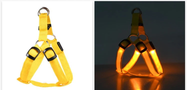 Outdoor Luminous Pet Supplies LED Luminous Dog Chest Harness Large Dog Traction Dog Walking Supplies To Prevent Getting Lost New