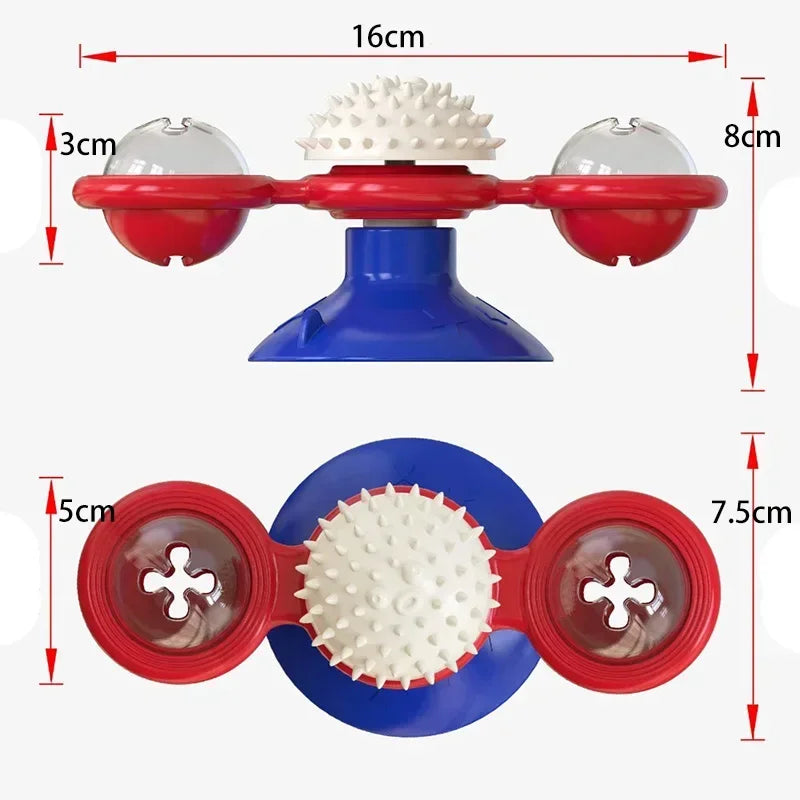 Cat Toy Spinning Turntable Training Anxiety Relief Strong Suction Cup Base Automatic Food Allocation Cat Training Auxiliary Toy