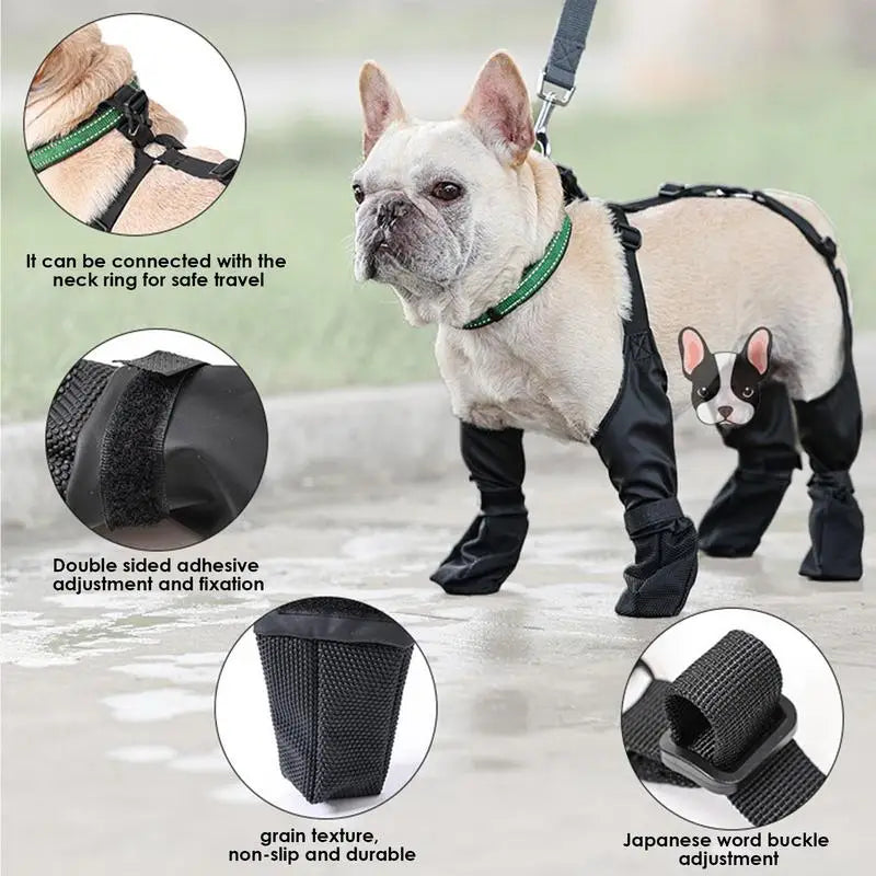 2025 Best Anti-Slip Dog Shoes Pet Paw Protector Dog Rain Booties, Dirty-proof & Anti-fall Dog Outdoor Dog Suspender Sock Shoes