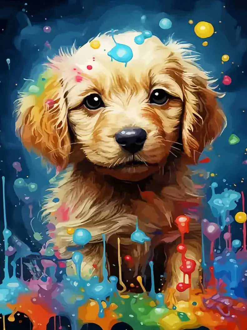 DIY Coloring By Numbers Dog Digital Oil Painting Animal Puppy Paint By Number Kits Picture Artcraft On Canvas Handpainted Gift