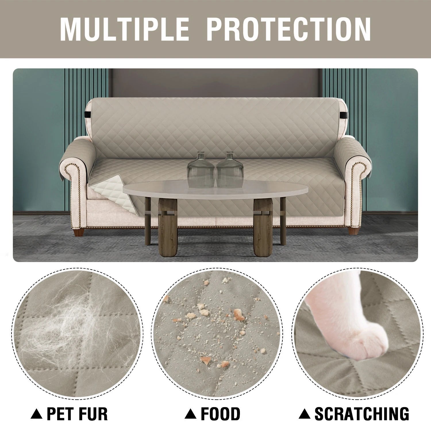 1pc Waterproof Pet-Friendly Sofa Cover with Diamond Pattern Design - Easy Clean, Modern Slipcover for Living Room & Office Decor