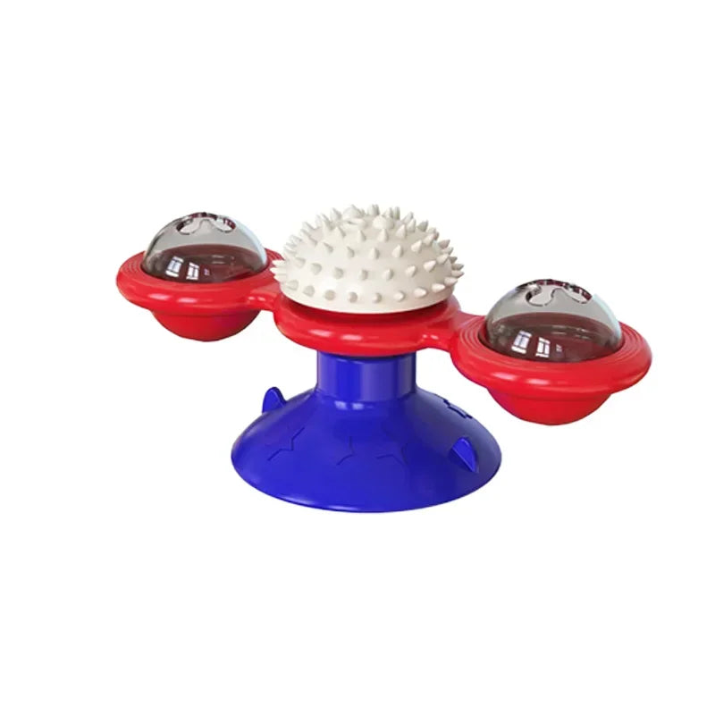 Cat Toy Spinning Turntable Training Anxiety Relief Strong Suction Cup Base Automatic Food Allocation Cat Training Auxiliary Toy