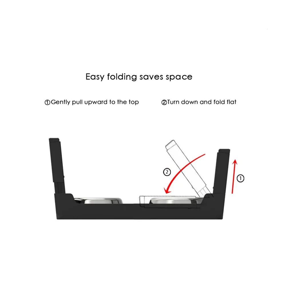 Elevated Dog Feeder Bowls Adjustable Raised Stand with Double Stainless Steel Food Water Bowls Small Medium Large Dogs