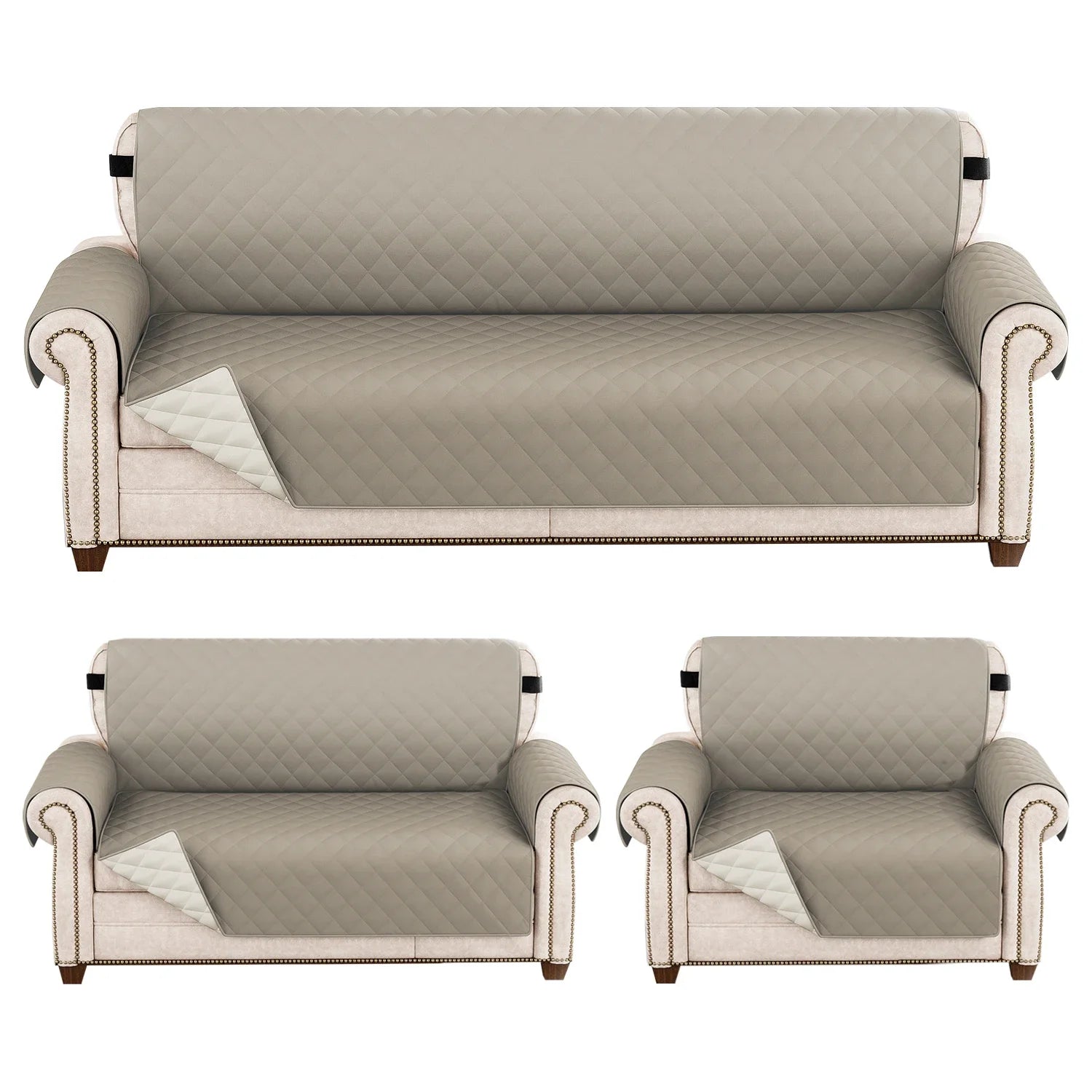 1pc Waterproof Pet-Friendly Sofa Cover with Diamond Pattern Design - Easy Clean, Modern Slipcover for Living Room & Office Decor