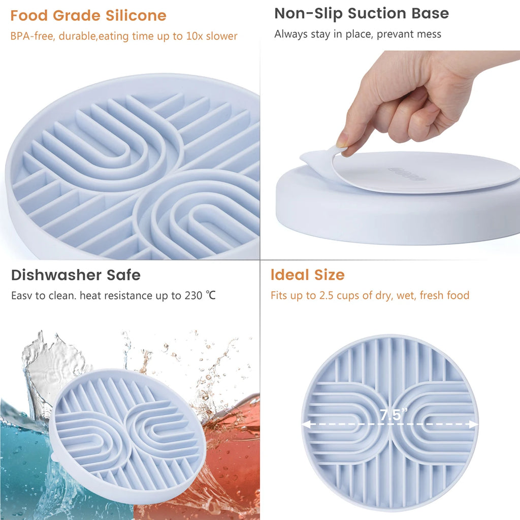 Slow Feeder Disperses Attention, Suitable for High-Energy Pets, Anxiety, Boring and Calming The Perfect Paving Mat Is Suitable for Snacks, Food, Peanut Butter and Yogger. Pet Feeding Pet Slow Food Plate, Dog and Cat