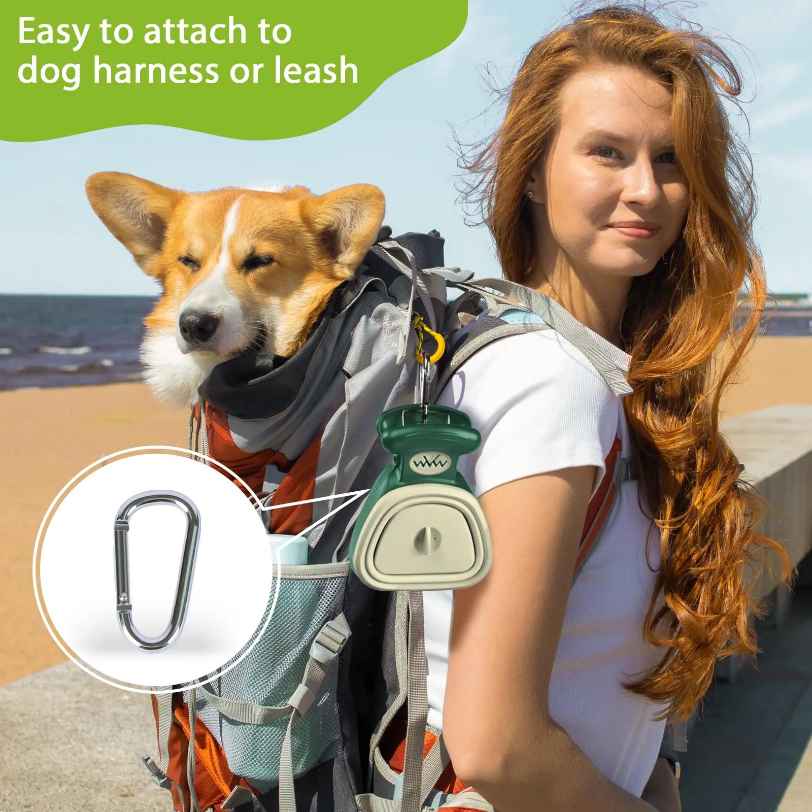 Superdesign Dog Poop Scooper - Suitable for Small and Large Dogs, for Yard and Walking, Adjustable Leather and Bag Attachment, Perfect for Travel and Camping