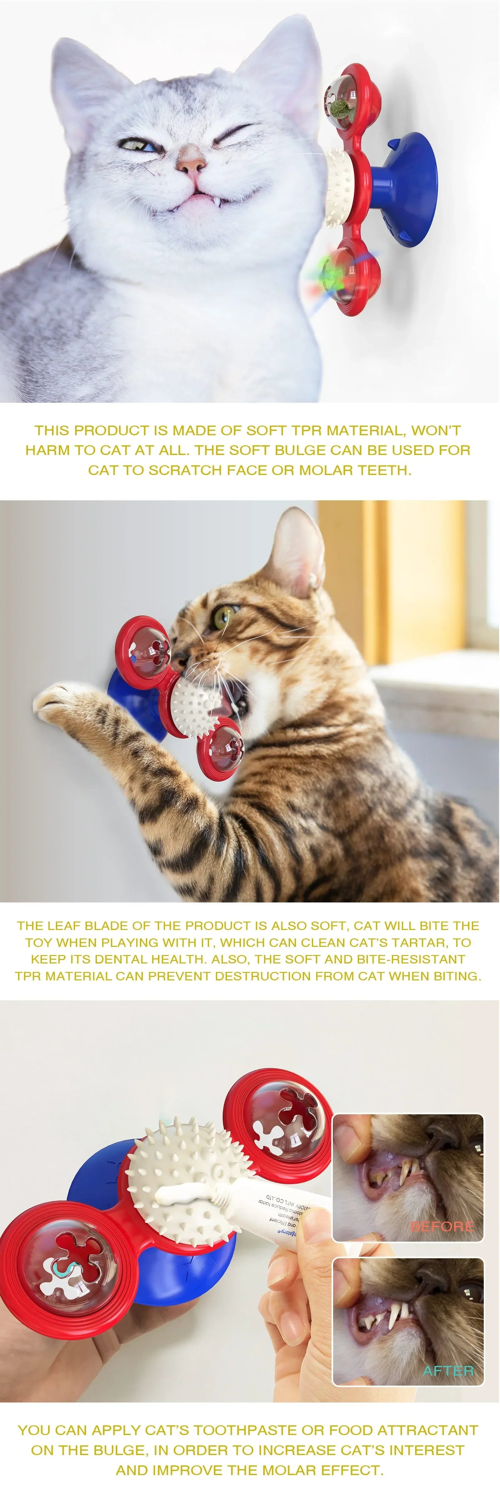 Cat Toy Spinning Turntable Training Anxiety Relief Strong Suction Cup Base Automatic Food Allocation Cat Training Auxiliary Toy