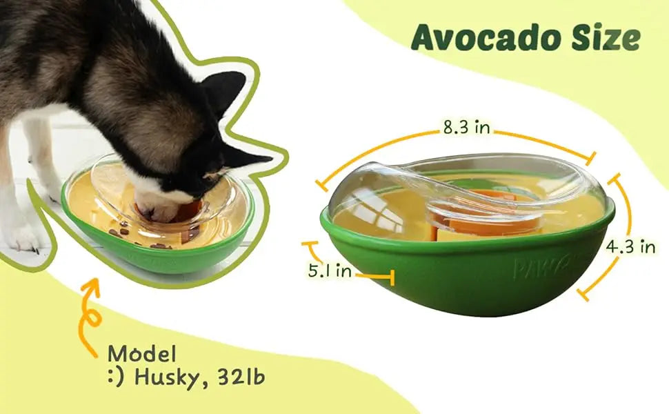 Avocado Training Pet Automatic Feeder Non-Spill Treat Dispensing Wobble Toys for Dogs cats slow feeder bowl