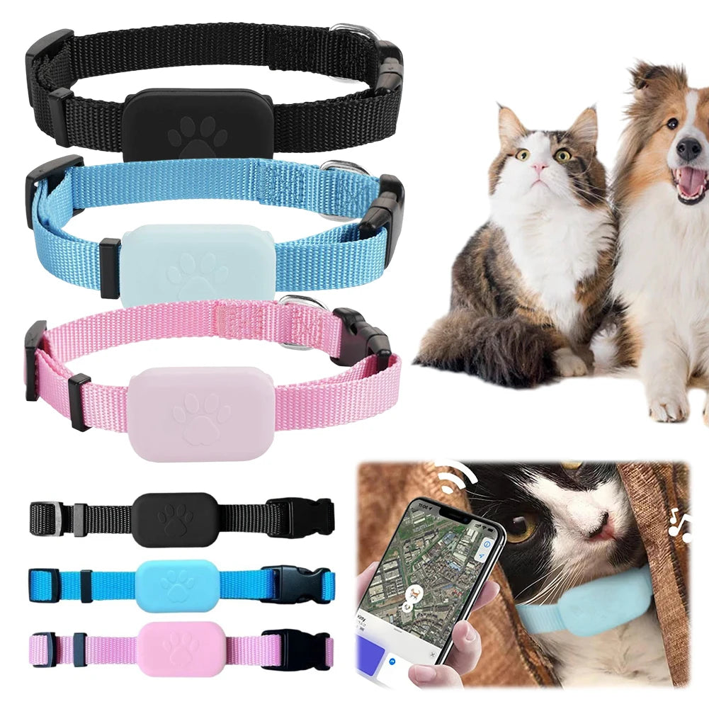 Pet GPS Tracker with Adjustable Collar Smart Pet Locator Cat Tracker for Dogs & Cats (Compatible with iOS/Android)