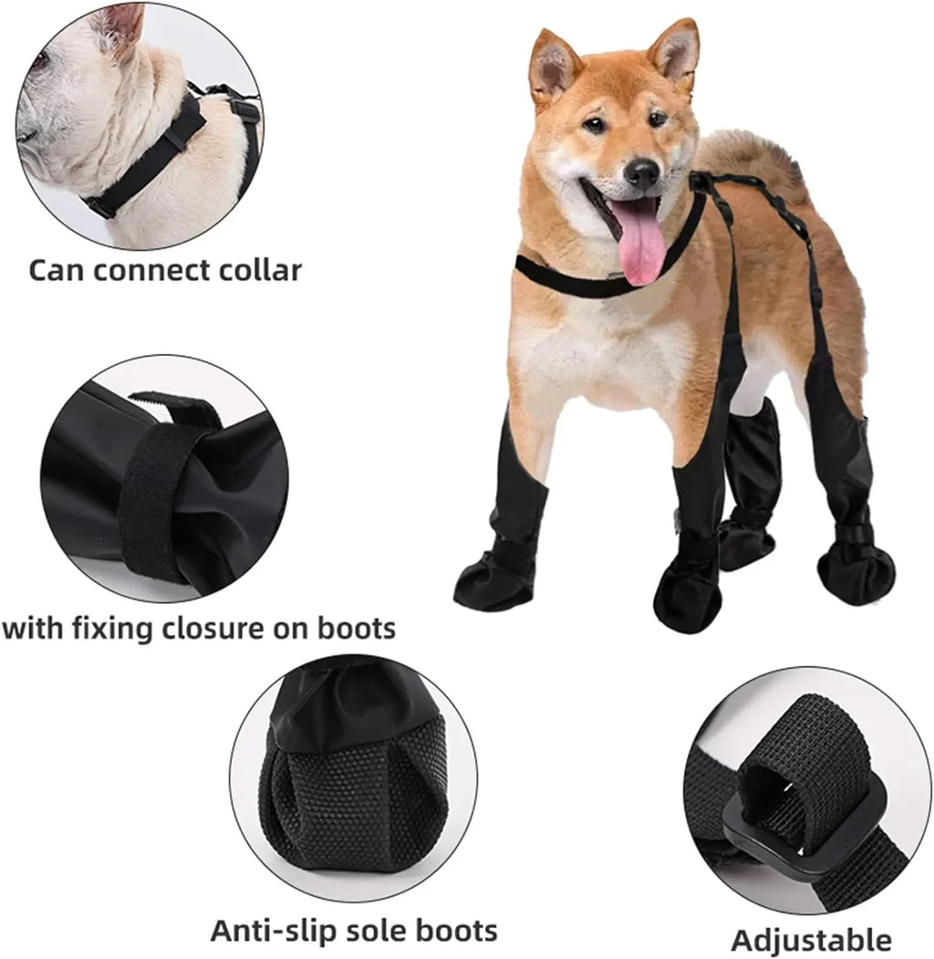 2025 Best Anti-Slip Dog Shoes Pet Paw Protector Dog Rain Booties, Dirty-proof & Anti-fall Dog Outdoor Dog Suspender Sock Shoes